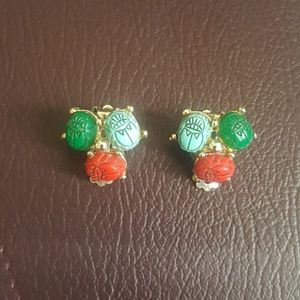 Vintage Scarab clip-on earrings